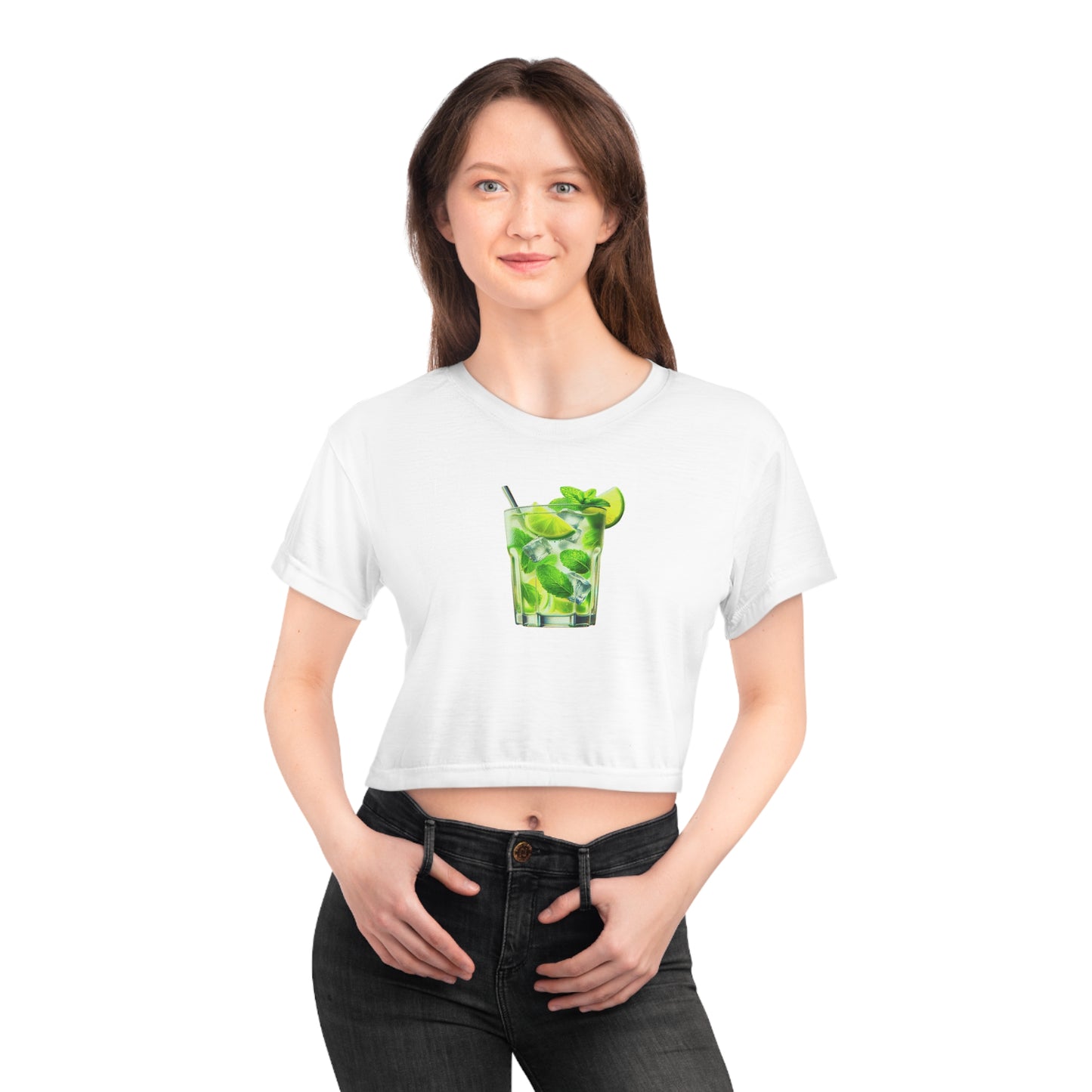 Mojito Cocktail Graphic Crop Tee