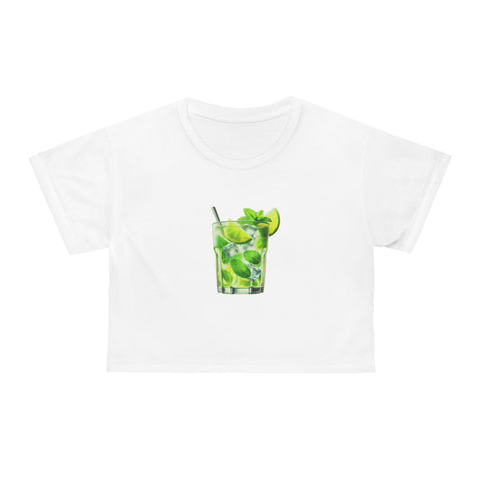 Mojito Cocktail Graphic Crop Tee